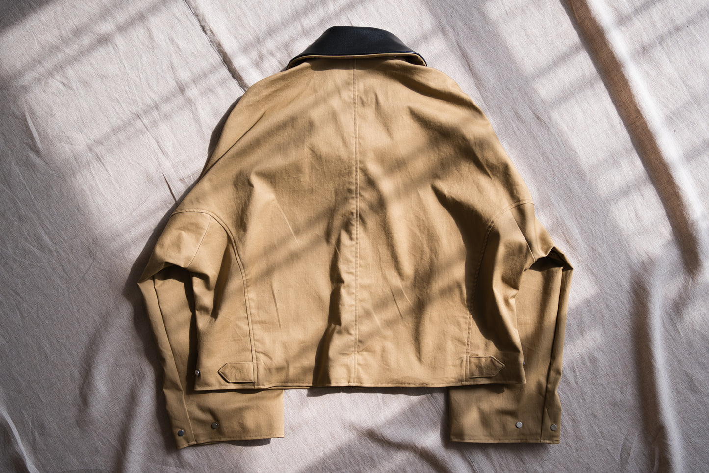 Cotton Twill Trucker Jacket/Beige