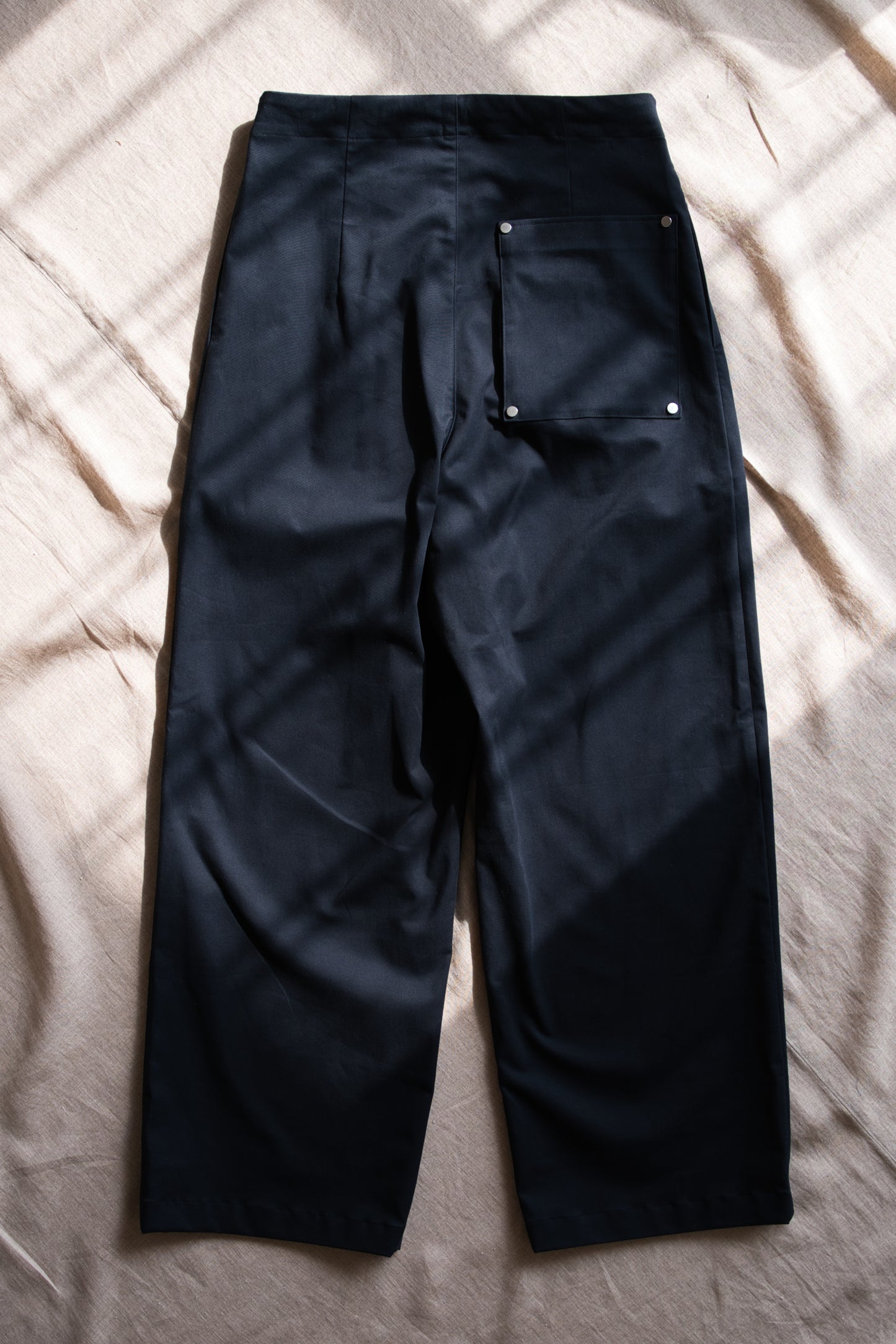 Cotton Twill W Tuck Pants/Navy