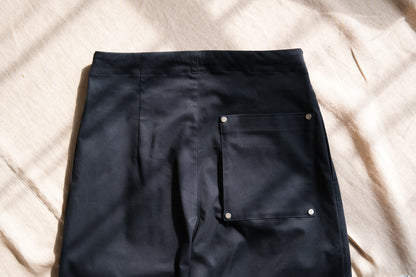 Cotton Twill W Tuck Pants/Navy