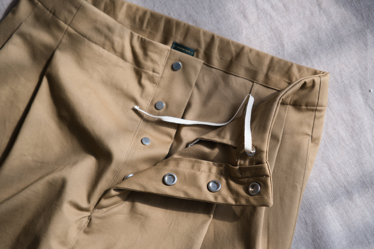 Cotton Twill W Tuck Pants/Beige