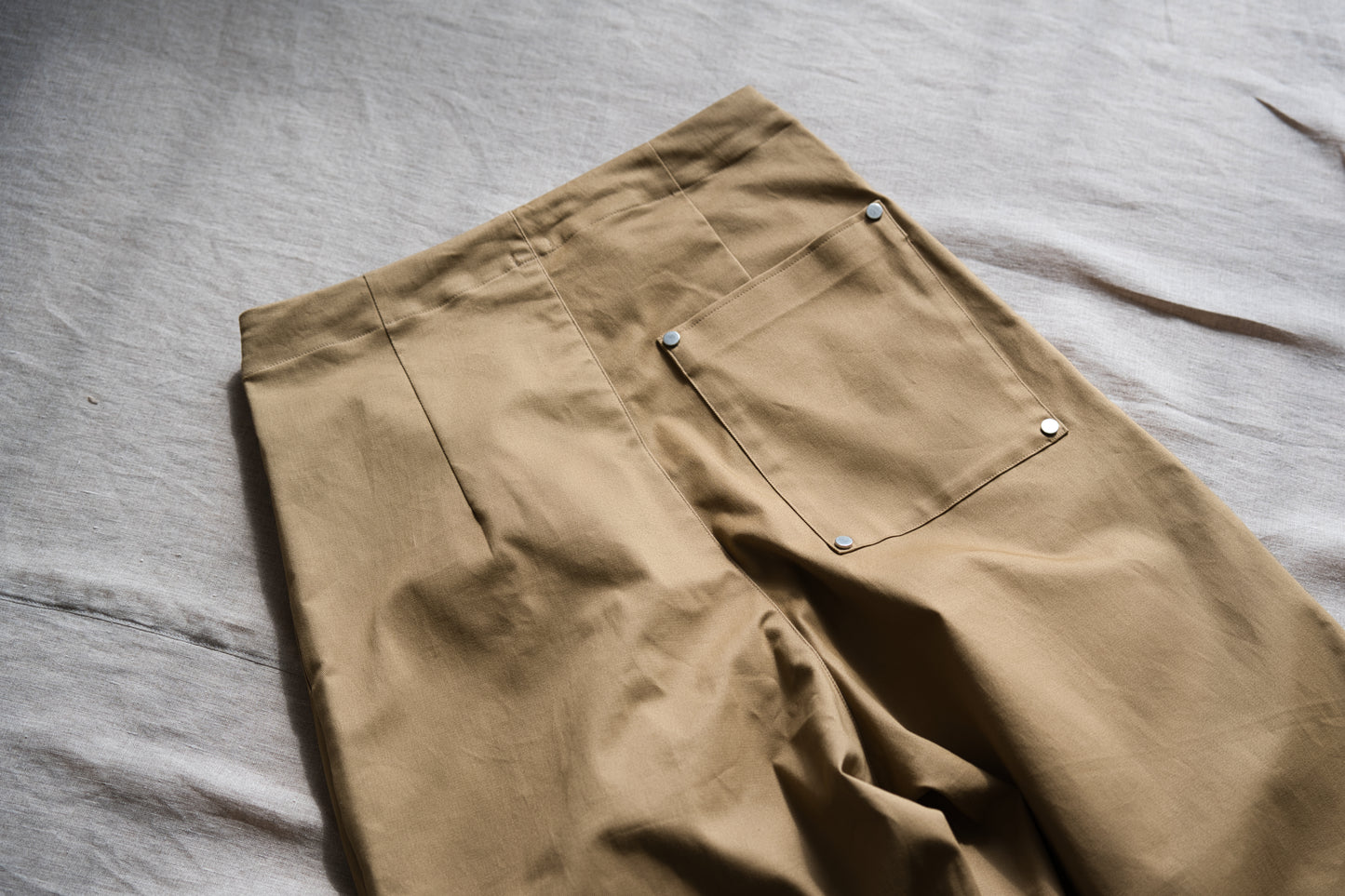 Cotton Twill W Tuck Pants/Beige