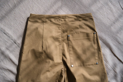 Cotton Twill W Tuck Pants/Beige