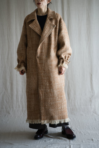 ロービングウールチェスターコート/Roving Wool Chester Coat/Gold Brown