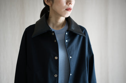 Cotton Twill Trucker Jacket/Navy