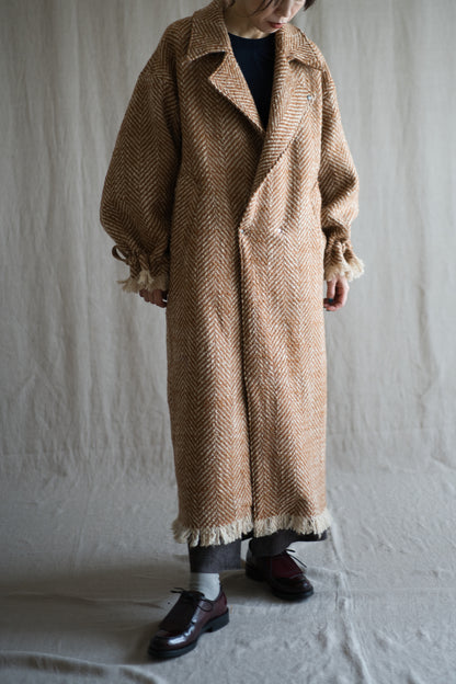 ロービングウールチェスターコート/Roving Wool Chester Coat/Gold Brown