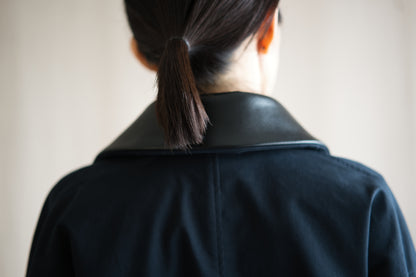 Cotton Twill Trucker Jacket/Navy