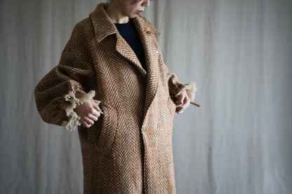 ロービングウールチェスターコート/Roving Wool Chester Coat/Gold Brown