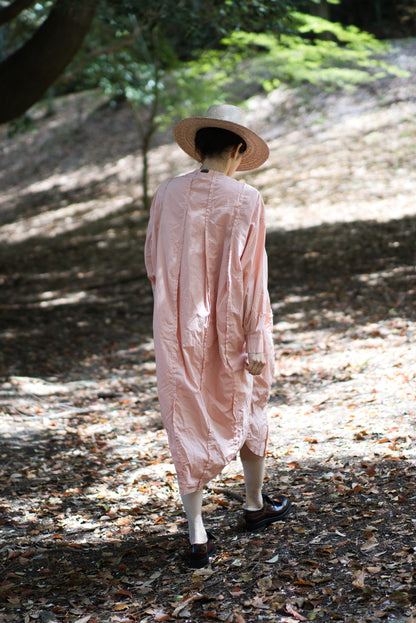 超細番手タイプライターシャツワンピース/Superfine cotton shirts dress/Pink