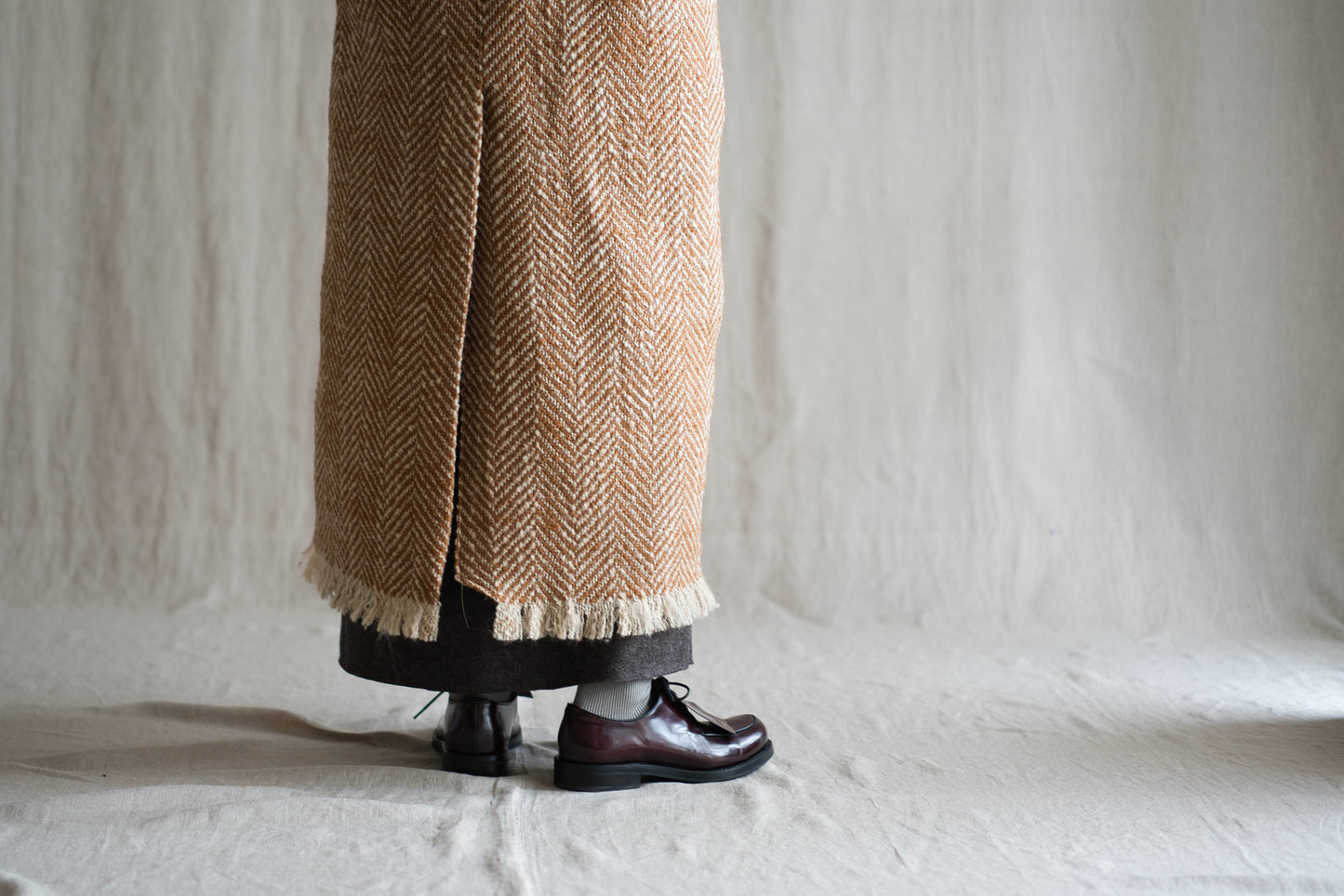 ロービングウールチェスターコート/Roving Wool Chester Coat/Gold Brown