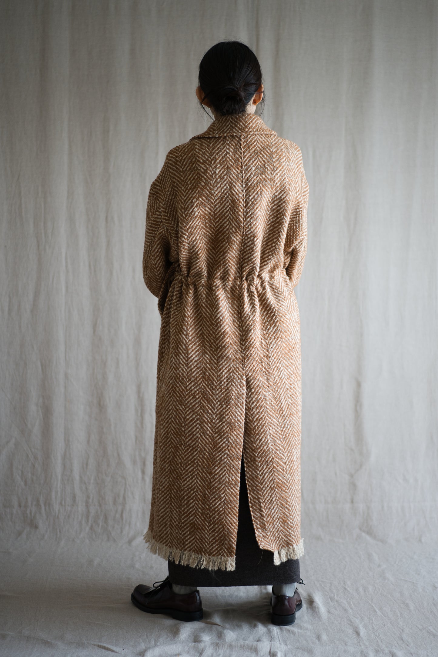 ロービングウールチェスターコート/Roving Wool Chester Coat/Gold Brown