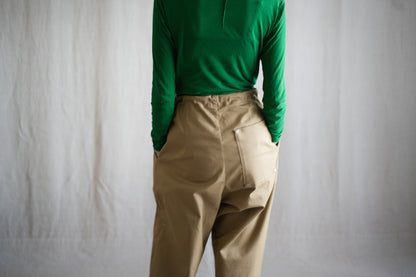 Cotton Twill W Tuck Pants/Beige