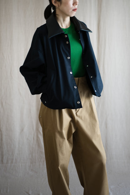 Cotton Twill Trucker Jacket/Navy