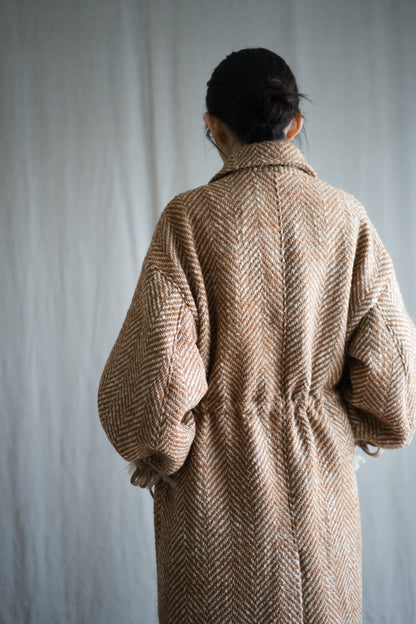 ロービングウールチェスターコート/Roving Wool Chester Coat/Gold Brown