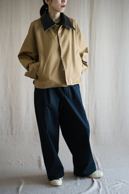 Cotton Twill Trucker Jacket/Beige