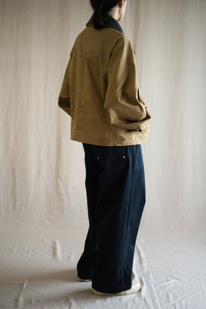 Cotton Twill W Tuck Pants/Navy