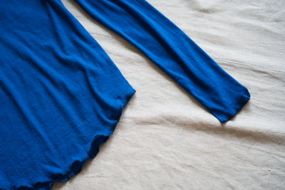 Sheer Rib Crew neck Long-Sleeved T/Royal Blue