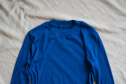 Sheer Rib Crew neck Long-Sleeved T/Royal Blue