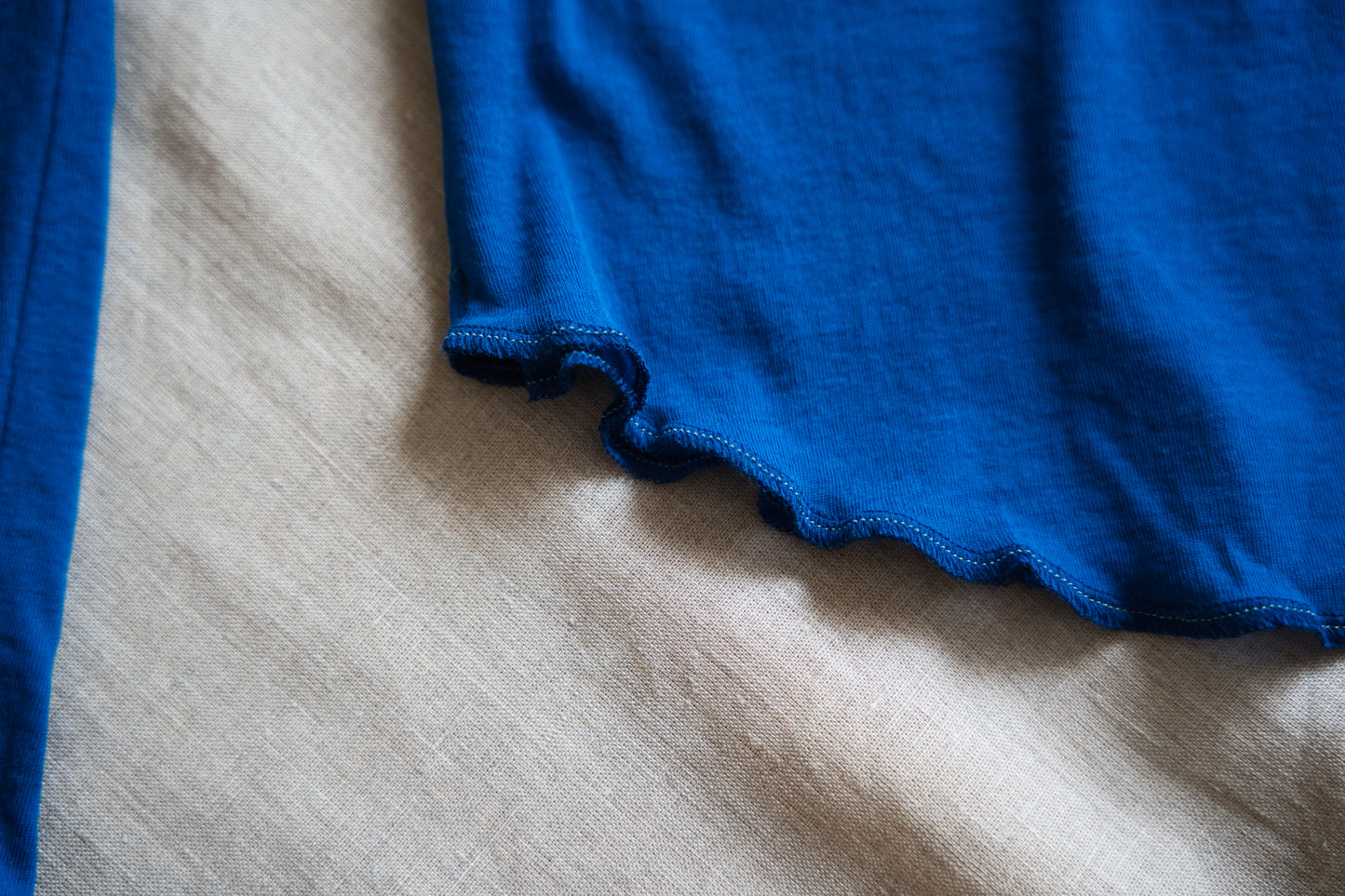 Sheer Rib Crew neck Long-Sleeved T/Royal Blue