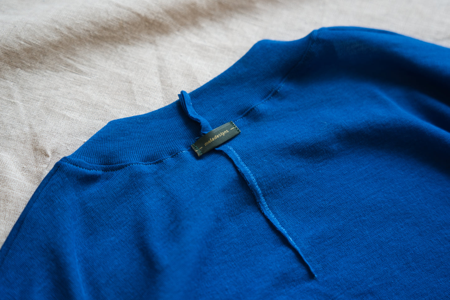 Sheer Rib Crew neck Long-Sleeved T/Royal Blue