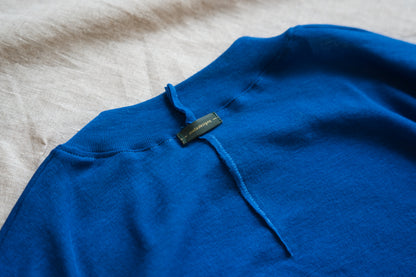 Sheer Rib Crew neck Long-Sleeved T/Royal Blue