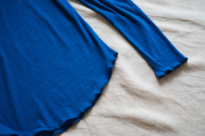 Sheer Rib High-Necked Long-Sleeved T/Royal Blue