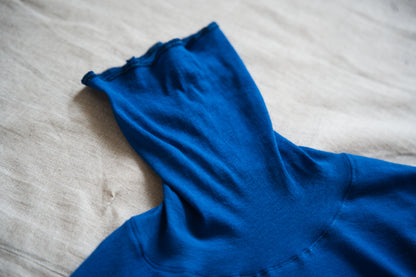 Sheer Rib High-Necked Long-Sleeved T/Royal Blue