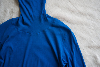 Sheer Rib High-Necked Long-Sleeved T/Royal Blue