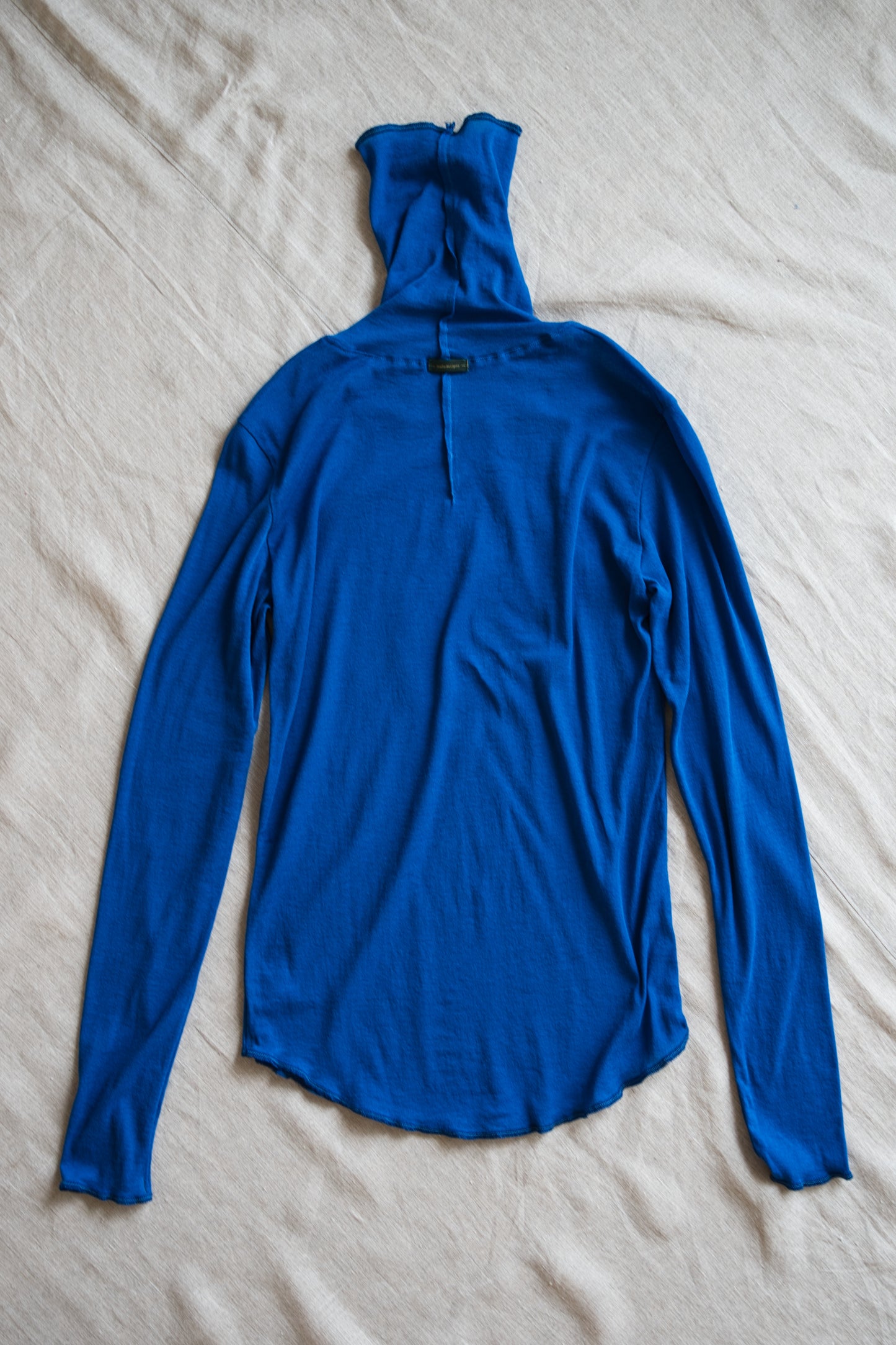 Sheer Rib High-Necked Long-Sleeved T/Royal Blue