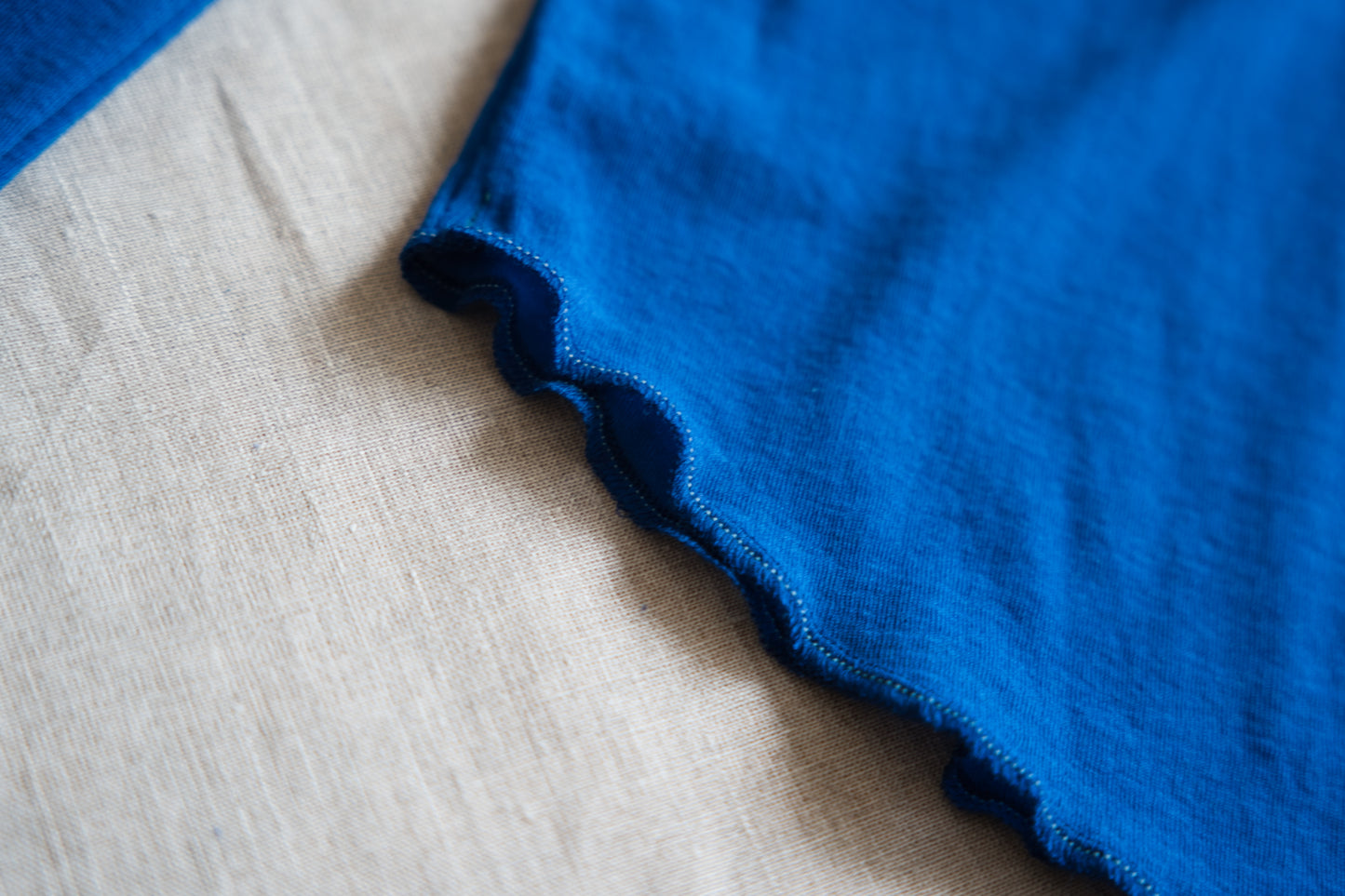 Sheer Rib High-Necked Long-Sleeved T/Royal Blue