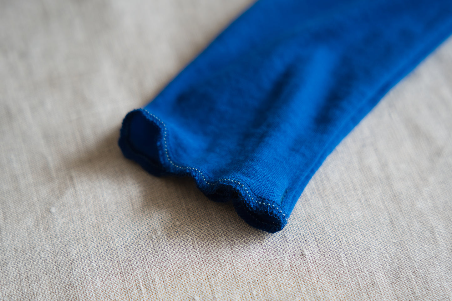 Sheer Rib High-Necked Long-Sleeved T/Royal Blue