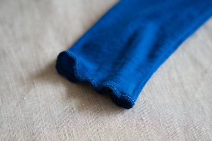 Sheer Rib High-Necked Long-Sleeved T/Royal Blue