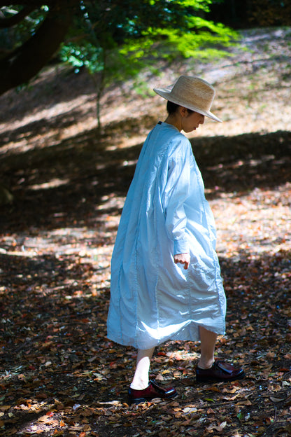 超細番手タイプライターシャツワンピース/Superfine cotton shirts dress/Light blue