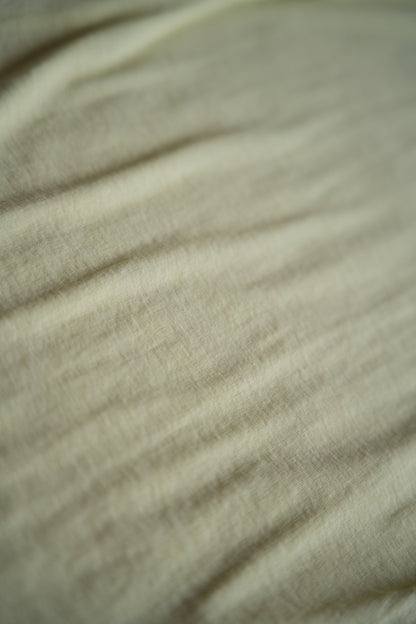 Sheer Rib High-Necked Long-Sleeved T/Lime Yellow