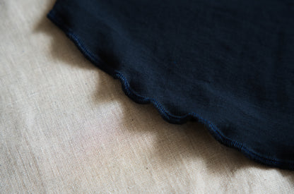 Sheer Rib Crew neck Long-Sleeved T/Navy