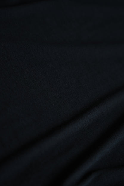 Sheer Rib Crew neck Long-Sleeved T/Navy