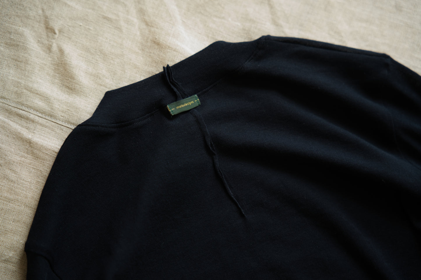 Sheer Rib Crew neck Long-Sleeved T/Navy