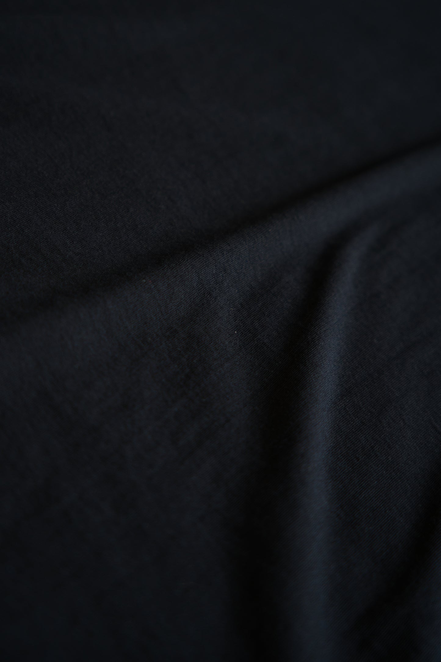 Sheer Rib High-Necked Long-Sleeved T/Navy