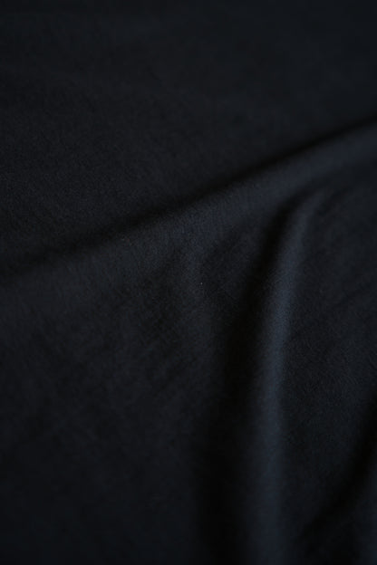 Sheer Rib High-Necked Long-Sleeved T/Navy