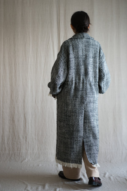 ロービングウールチェスターコート/Roving Wool Chester Coat/Monochrome