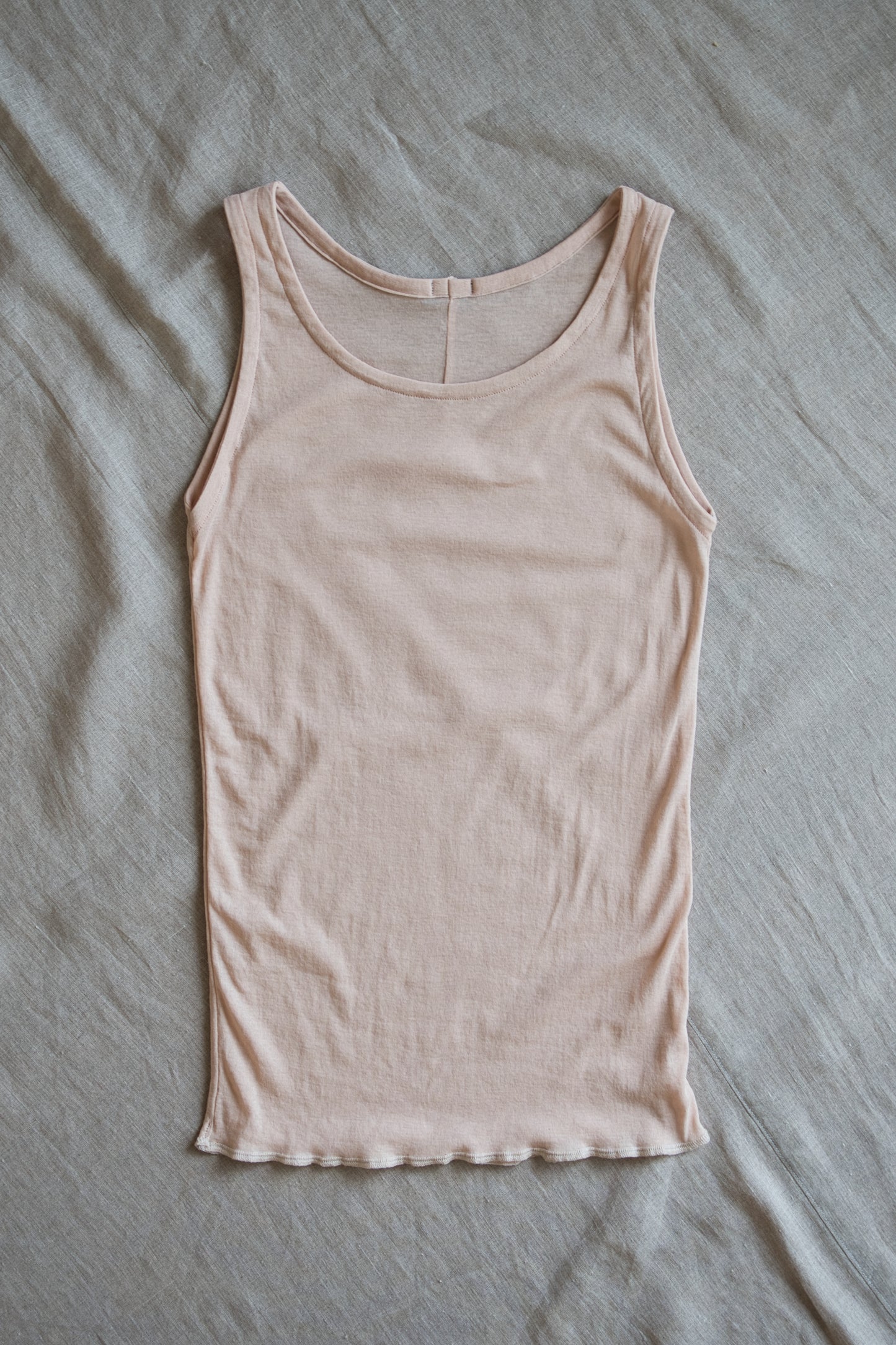 Sheer Rib Tank Top/Pale Pink