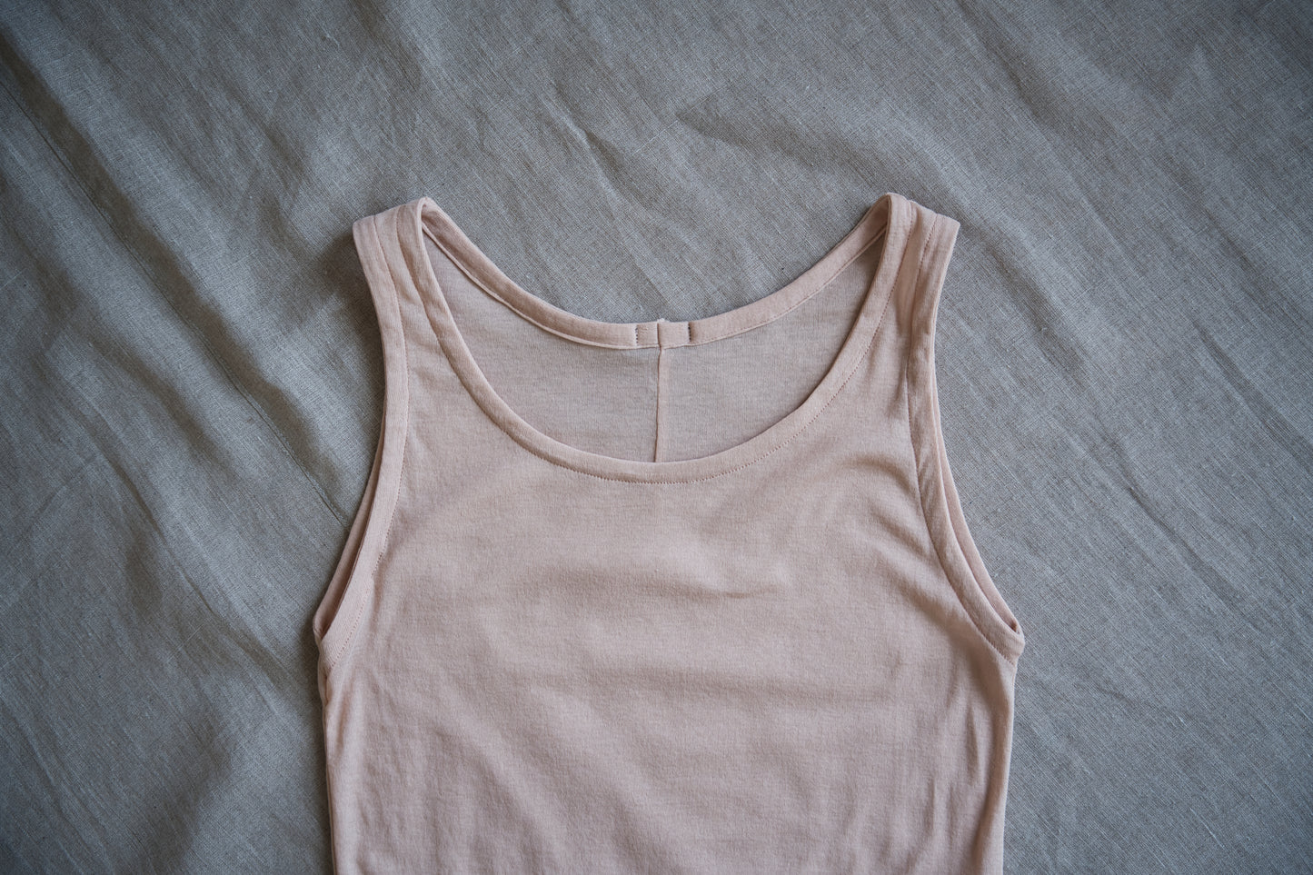 Sheer Rib Tank Top/Pale Pink