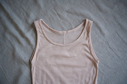 Sheer Rib Tank Top/Pale Pink