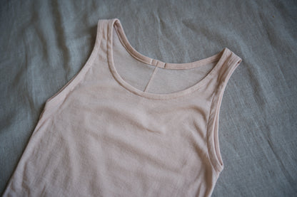 Sheer Rib Tank Top/Pale Pink