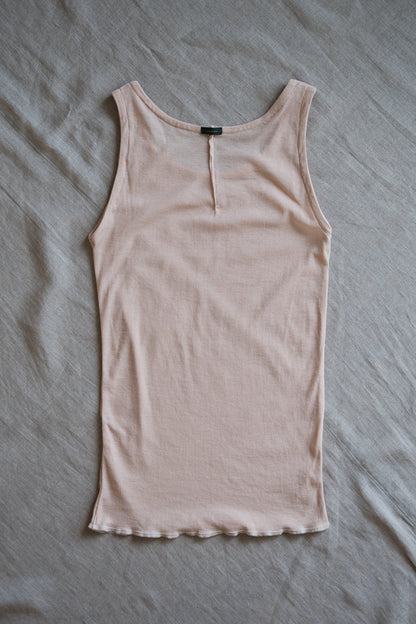 Sheer Rib Tank Top/Pale Pink
