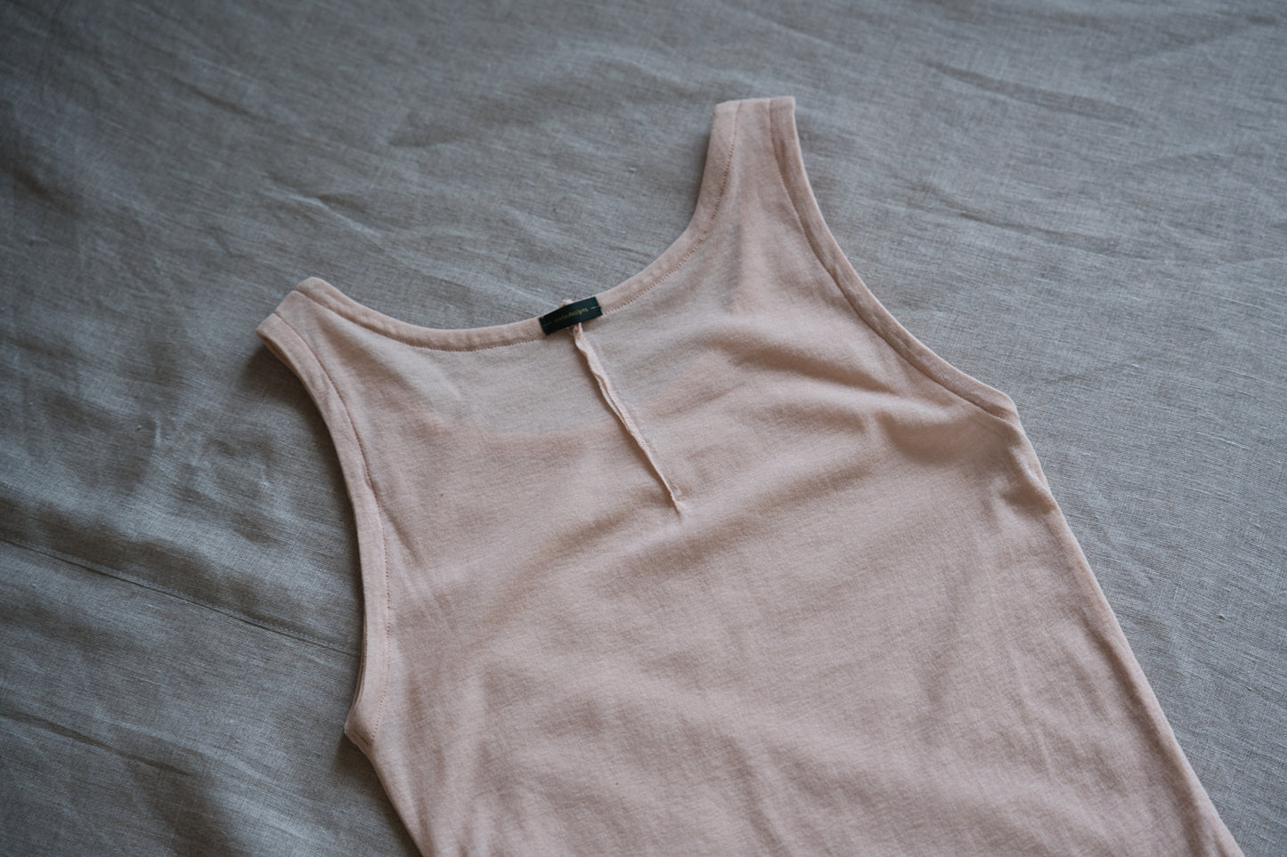 Sheer Rib Tank Top/Pale Pink