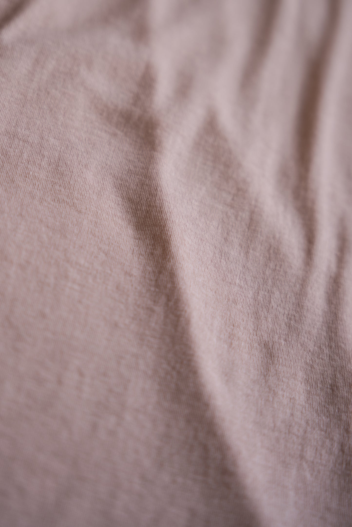 Sheer Rib Crew neck Long-Sleeved T/Pale Pink