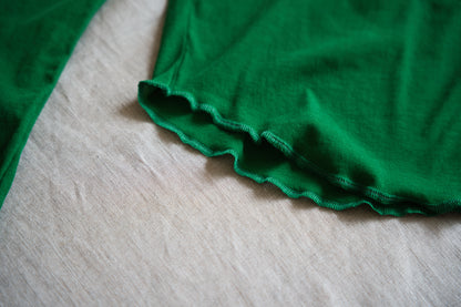 Sheer Rib Crew neck Long-Sleeved T/Turf Green