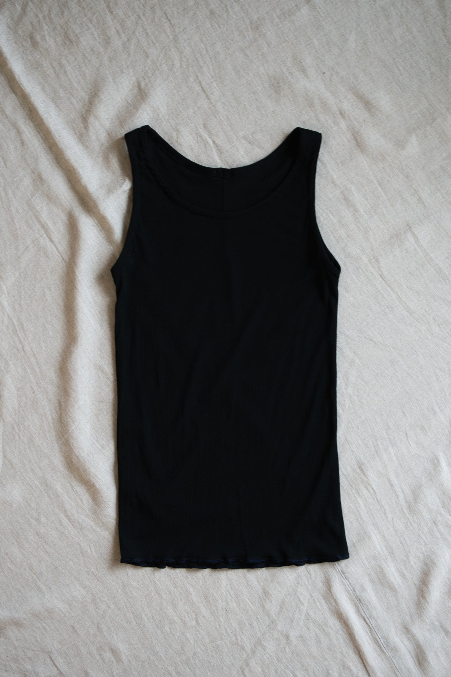 Sheer Rib Tank Top/Black