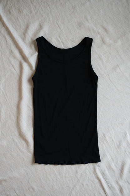 Sheer Rib Tank Top/Black