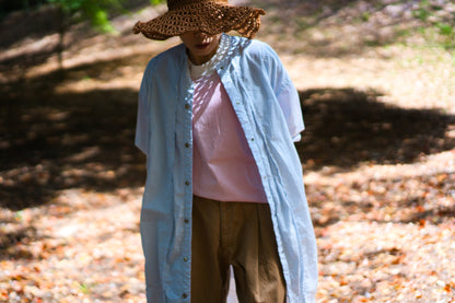 超細番手タイプライターシャツワンピース/Superfine cotton shirts dress/Light blue